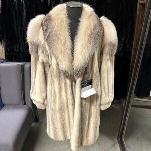 MINK with FOX shoulders, shawl & collar - was 6900 NOW ONLY $1395 - size XL